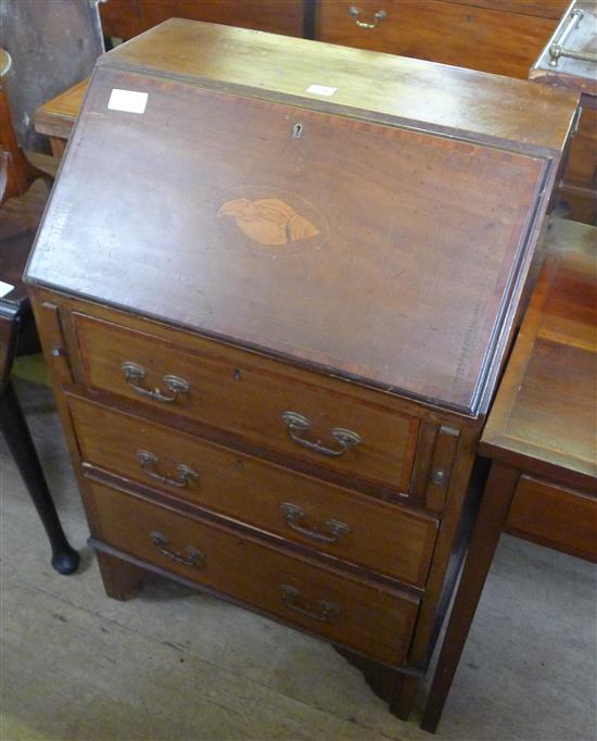 Small inlaid mahogany bureau